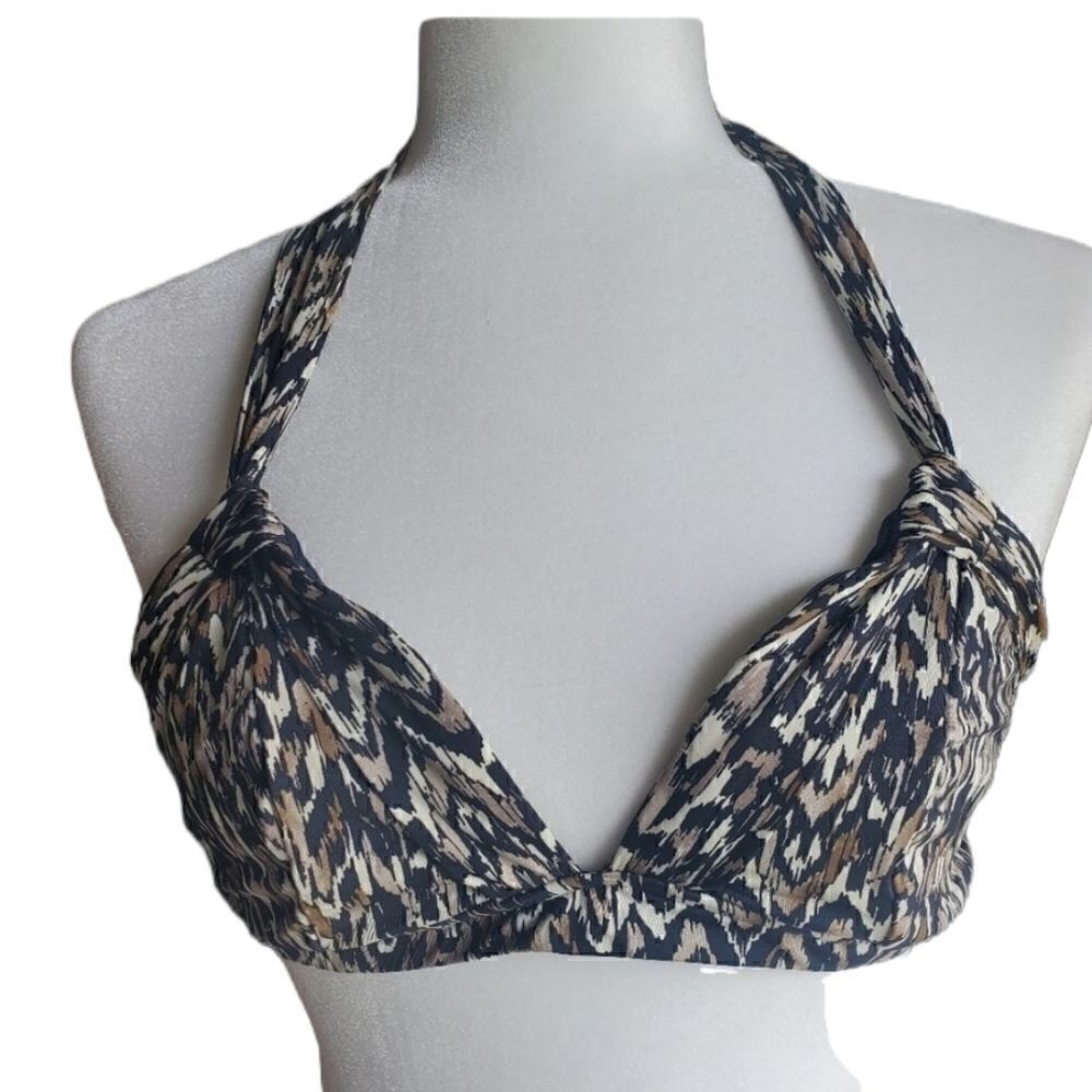 Badgley Mischka Halter Tie bikini top